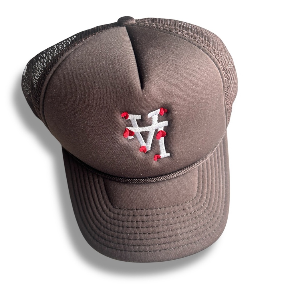 Brown LA Hat with hearts